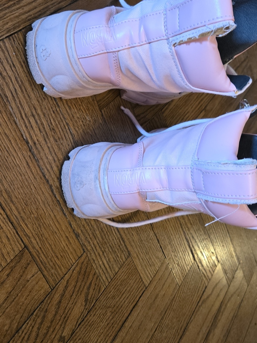 VIRON VEGAN Pink Spiral Combat Boots - Picture 7 of 9